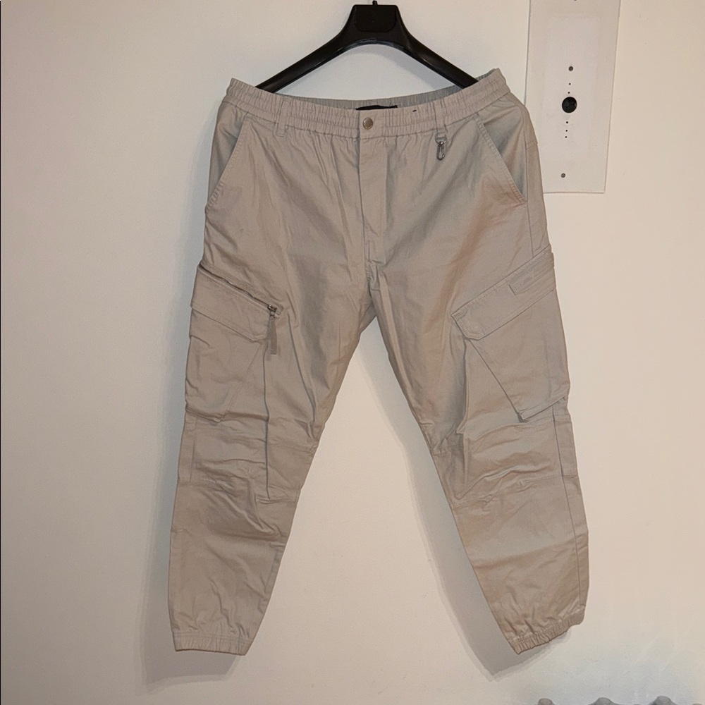 Pull and Bear Beige Cargo Pants Mens